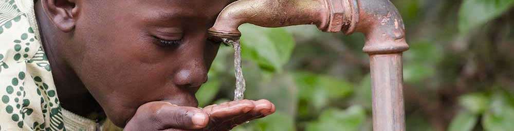 Boy drinking clean water