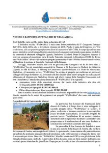 RAPPORTO ANNUALE 2020 DI WELL4AFRICA